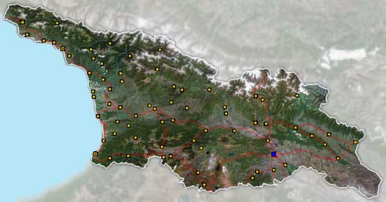 Map of the country Georgia