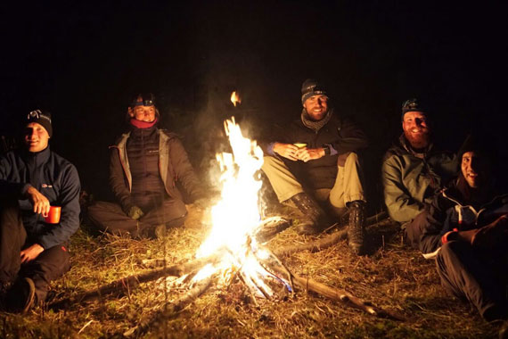 Campfire in the evening