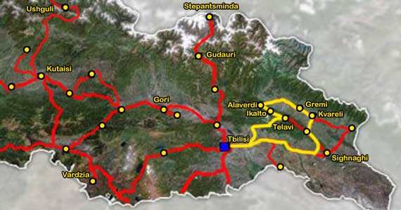 Why Me Travel - Map of holiday 20 Shades of Georgia Day 7
