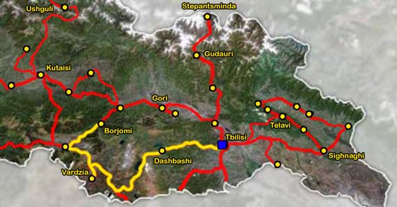 Why Me Travel - Map of holiday 20 Shades of Georgia Day 6