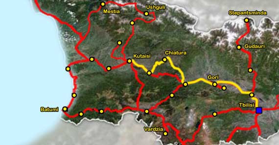 Why Me Travel - Map of the Anniversary Svaneti Holiday Day 1